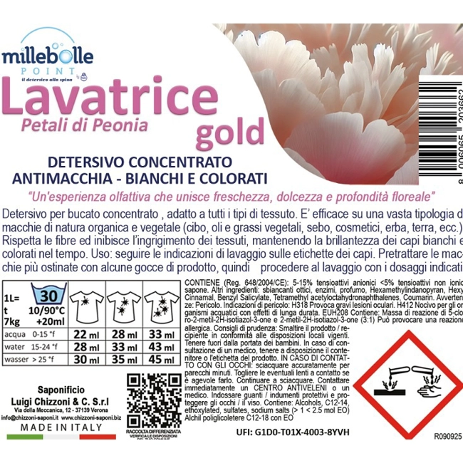 Vendita online Detersivo per bucato Peonia con rubinetto da 3 Kg.